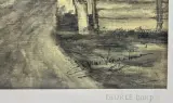 Ingelijst dorpsgezicht "Deurle Dorp" – Gesigneerd (D. Van Lancker) – Houtskool / Gewassen techniek op papier – foto 3 – kavel bij De Kringwinkel, Waardamme