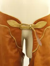 Marielle Décima vintage lederen ruiterchaps in cognacbruin – foto 3 – kavel bij De Kringwinkel, Antwerpen