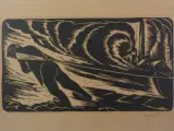 Expressionistische Houtsnede „Zwoegende Visser/Arbeider met Sloep” – Gesigneerd Vanhoy – foto 2 – kavel bij De Kringwinkel, Heverlee