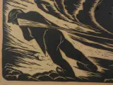 Expressionistische Houtsnede „Zwoegende Visser/Arbeider met Sloep” – Gesigneerd Vanhoy – foto 3 – kavel bij De Kringwinkel, Heverlee