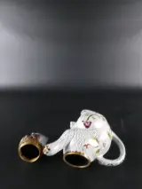 Chinese Cloisonné Theepot – Zittende Kat met bloemenmotief – foto 5 – kavel bij De Kringwinkel, Heverlee