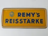 2 Vintage gele Remy’s Reisstärke-reclameborden in reliëf – foto 5 – kavel bij De Kringwinkel, Heverlee