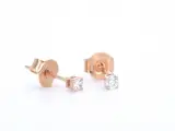 Rosegouden oorbellen met diamant – foto 3 – kavel bij Onlineveilingmeester