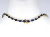 Geelgouden collier met diamanten en saffier – foto 7 – kavel bij Onlineveilingmeester