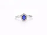 Witgouden entourage ring met diamanten en saffier – foto 6 – kavel bij Onlineveilingmeester