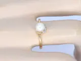 Gouden ring met diamanten en een parel – foto 2 – kavel bij Onlineveilingmeester