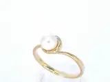 Gouden ring met diamanten en een parel – foto 3 – kavel bij Onlineveilingmeester