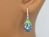 Oorhangers van 18 carats goud met diamanten van hoge kwaliteit en blauwe saffieren – foto 2 – kavel bij Onlineveilingmeester