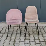 Ca. 25x velvet horecastoelen – roze & beige/grijs – foto 3 – kavel bij Onlineveilingmeester, Raalte