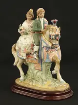Armán (Segorbe) - 'Grupa Valenciana' porseleinen beeld Valenciaans koppel te paard - 37 cm – foto 2 – kavel bij De Kringwinkel, Antwerpen