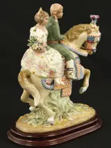 Armán (Segorbe) - 'Grupa Valenciana' porseleinen beeld Valenciaans koppel te paard - 37 cm – foto 5 – kavel bij De Kringwinkel, Antwerpen