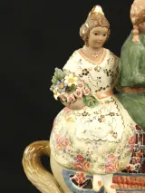 Armán (Segorbe) - 'Grupa Valenciana' porseleinen beeld Valenciaans koppel te paard - 37 cm – foto 6 – kavel bij De Kringwinkel, Antwerpen
