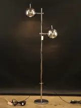Herda - Vintage space age vloerlamp met dubbele chromen bolspots - jaren 70 – foto 2 – kavel bij De Kringwinkel, Antwerpen