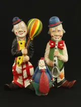 Set van 3 vintage clown spaarpotten in keramiek – foto 2 – kavel bij De Kringwinkel, Antwerpen