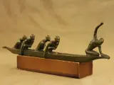 André Vincent Becquerel (1893–1981) – Les Piroguiers – Bronzen sculptuur, ca. 1930 – foto 2 – kavel bij De Kringwinkel, Antwerpen