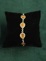 Sterling zilveren armband met amber cabochons – foto 2 – kavel bij De Kringwinkel, Antwerpen