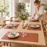 6x Served with Style leren placemats, camel – foto 5 – kavel bij Onlineveilingmeester