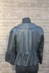 Zwarte leren damesjas - Edward Achour Paris – foto 6 – kavel bij De Kringwinkel, Brecht