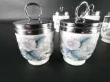 Set Vintage Royal Worcester Egg Coddlers – Model 'King Size' (Woodland Patroon) – foto 3 – kavel bij De Kringwinkel, Heverlee