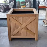 2x Bloembak, Massief eiken | 100x100x95 cm – foto 2 – kavel bij Onlineveilingmeester, Raalte