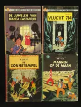 Kuifje lot met 7 stripboeken glazen uit de film en modelauto's – foto 2 – kavel bij De Kringwinkel, Antwerpen