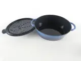 Blauwe gietijzeren braadpan met deksel – foto 2 – kavel bij De Kringwinkel, Heverlee