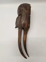 Afrikaans houten vogelmasker met dubbele snavel – foto 4 – kavel bij De Kringwinkel, Gent