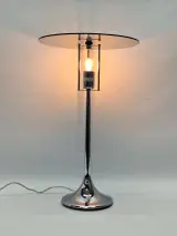 Elegante design tafellamp in chroom en rookglas - Tijdloze Italiaanse Allure – foto 3 – kavel bij De Kringwinkel, Gent