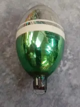 Vintage glazen Ajeko kersthanger in groen en zilver – foto 3 – kavel bij De Kringwinkel, Gent