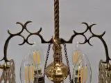 Antieke messing tafellamp met vier lichtpunten en sierlijke ornamenten - Jaren 1920–1930 – foto 6 – kavel bij De Kringwinkel, Gent