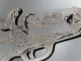 Vintage reclamespiegel "Samuel Colt Patent Repeating Pistols" - pubspiegel in houten lijst – foto 7 – kavel bij De Kringwinkel, Gent