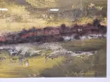 Schilderij van een expressief abstract landschap op papier – foto 5 – kavel bij De Kringwinkel, Gent