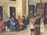 Olieverfschilderij "Dorpskermis" - expressief genrestuk op doek - W. Willemsen – foto 4 – kavel bij De Kringwinkel, Gent
