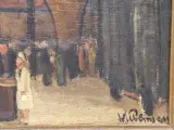 Olieverfschilderij "Dorpskermis" - expressief genrestuk op doek - W. Willemsen – foto 6 – kavel bij De Kringwinkel, Gent