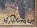 Olieverfschilderij "Dorpskermis" - expressief genrestuk op doek - W. Willemsen – foto 7 – kavel bij De Kringwinkel, Gent