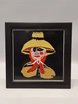 Set van twee ingelijste keramische kunsttegels 'Campesino & Campesina' van César Manrique 1985 – foto 3 – kavel bij De Kringwinkel, Gent