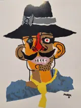 Set van twee ingelijste keramische kunsttegels 'Campesino & Campesina' van César Manrique 1985 – foto 5 – kavel bij De Kringwinkel, Gent