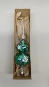 Set vintage glazen kerstballen en piek in originele dozen – foto 4 – kavel bij De Kringwinkel, Zottegem