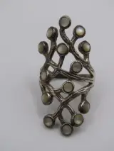 Zilveren ring met parelmoer decoratie – foto 3 – kavel bij De Kringwinkel, Diest