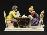 Porseleinen Beeld Schakend Koppel (Rococo / Dresden / Meissen Stijl) – foto 4 – kavel bij De Kringwinkel, Antwerpen