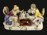 Porseleinen Beeld Schakend Koppel (Rococo / Dresden / Meissen Stijl) – foto 7 – kavel bij De Kringwinkel, Antwerpen