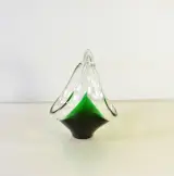 Glazen sierschaal in Murano-stijl met groen en zwart – foto 2 – kavel bij De Kringwinkel, Turnhout