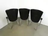 3x Ronald Schmitt Designstoelen – Hoogwaardig Duits Design – Zwart Zadelleer & Hout – foto 2 – kavel bij De Kringwinkel, Heverlee