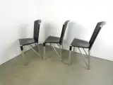 3x Ronald Schmitt Designstoelen – Hoogwaardig Duits Design – Zwart Zadelleer & Hout – foto 4 – kavel bij De Kringwinkel, Heverlee