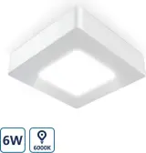 8x LED Plafonnière Vierkant 6 Watt 6000K 420lm, Aigostar, 2147483647, wit – foto 2 – kavel bij Onlineveilingmeester