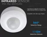 6x Infrarood Bewegingssensor - 360° Plafondmontage, V-tac, 2147483647, wit – foto 2 – kavel bij Onlineveilingmeester