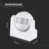 Ca. 10x Infrarood Bewegingssensor - 180° - IP44, V-tac, 2147483647, wit – foto 2 – kavel bij Onlineveilingmeester