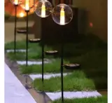 3x Solar buitenlamp bol op prikpen - Transparant, Leds Light, 2147483647, zwart – foto 2 – kavel bij Onlineveilingmeester