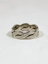 Gevlochten 925 Zilveren Ring – foto 4 – kavel bij De Kringwinkel, Dilsen