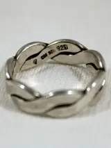 Gevlochten 925 Zilveren Ring – foto 5 – kavel bij De Kringwinkel, Dilsen